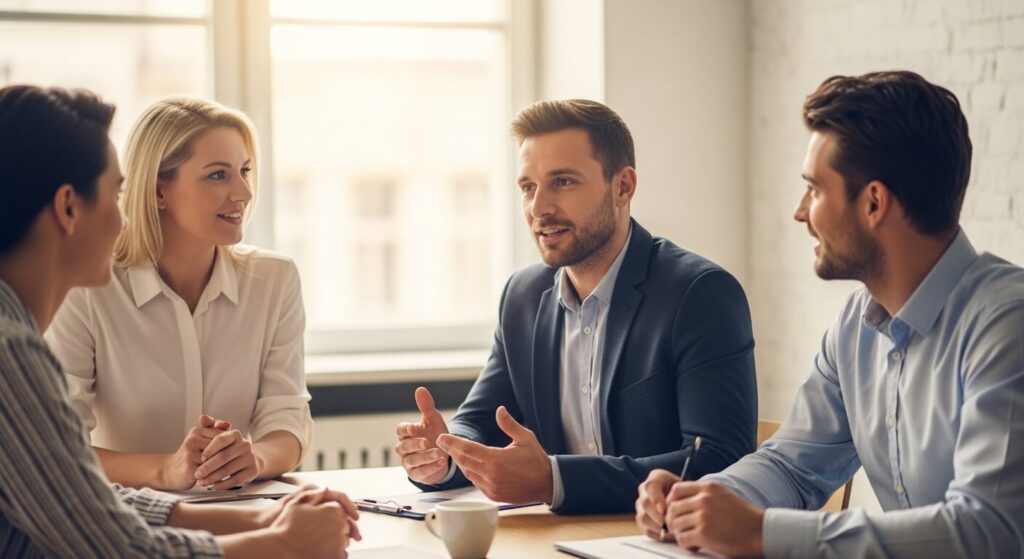 Reunión de trabajo en equipo.