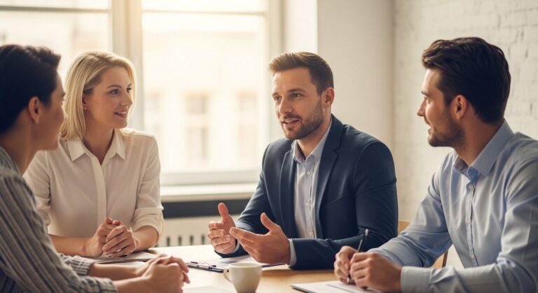Reunión de trabajo en equipo.