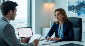 dos personas en la oficina