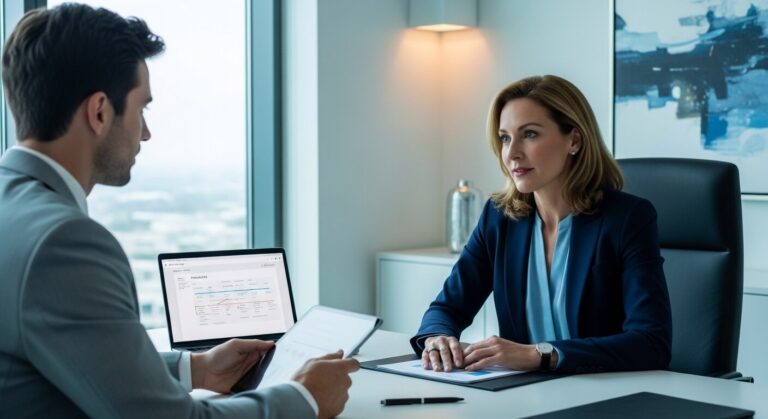 dos personas en la oficina